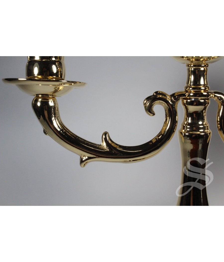 CANDELERO 3 VELAS LATON 27 CM. DE ALTO X 25 CM. DE ANCHO
