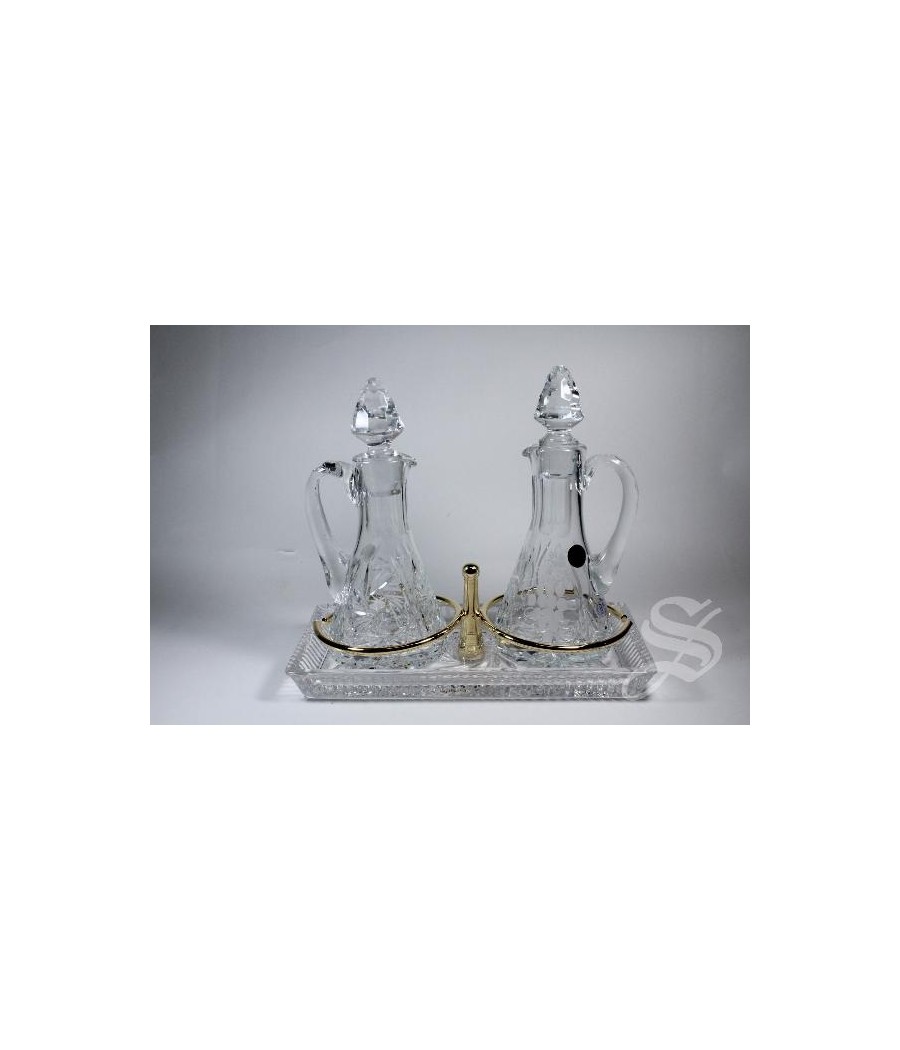 VINAJERAS CRISTAL BOHEMIA TALLADO 100 CC. - 20 X 16,5 X 11 CM.