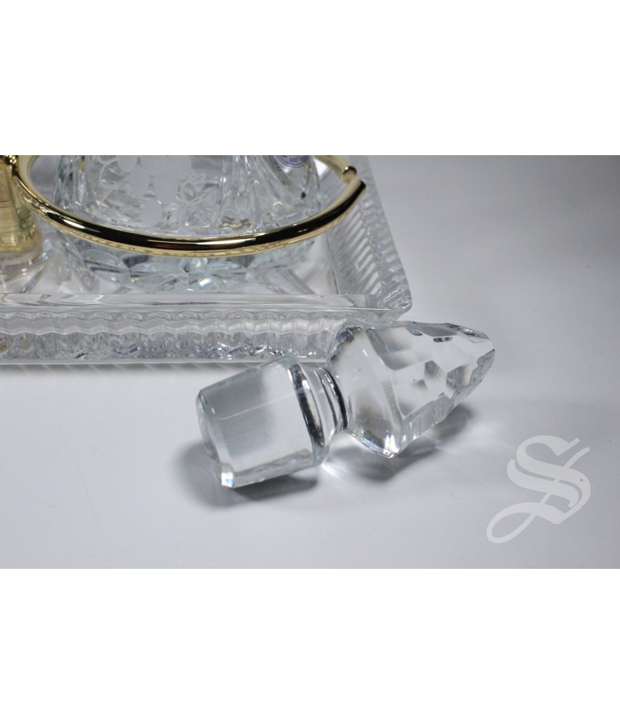 VINAJERAS CRISTAL BOHEMIA TALLADO 100 CC. - 20 X 16,5 X 11 CM.