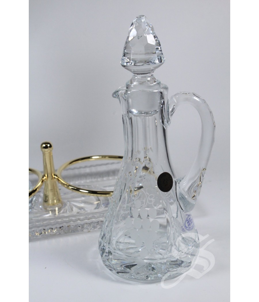 VINAJERAS CRISTAL BOHEMIA TALLADO 100 CC. - 20 X 16,5 X 11 CM.