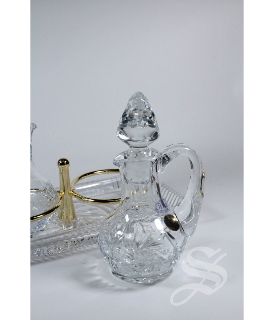 VINAJERAS CRISTAL BOHEMIA TALLADO 50 CC. 19 X 13 X 10 CM.