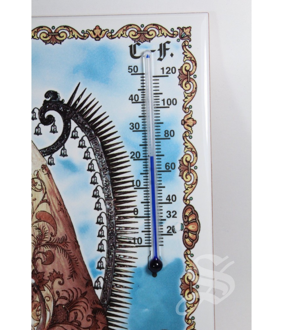 AZULEJO TERMOMETRO VIRGEN DEL PRADO 15 * 15 CM.