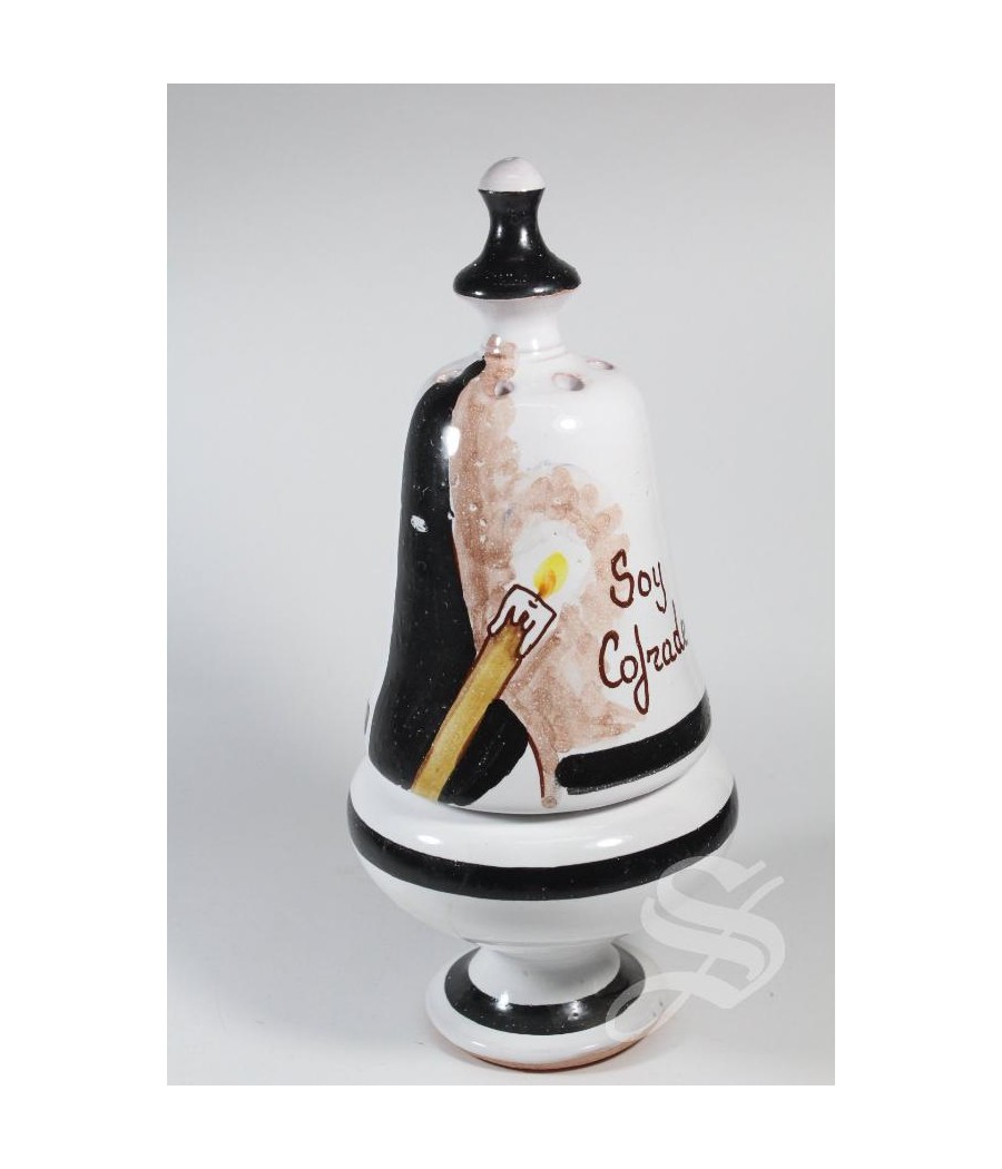 INCENSARIO CAMPANA COFRADE NEGRO ESMALTADO 20 CM.