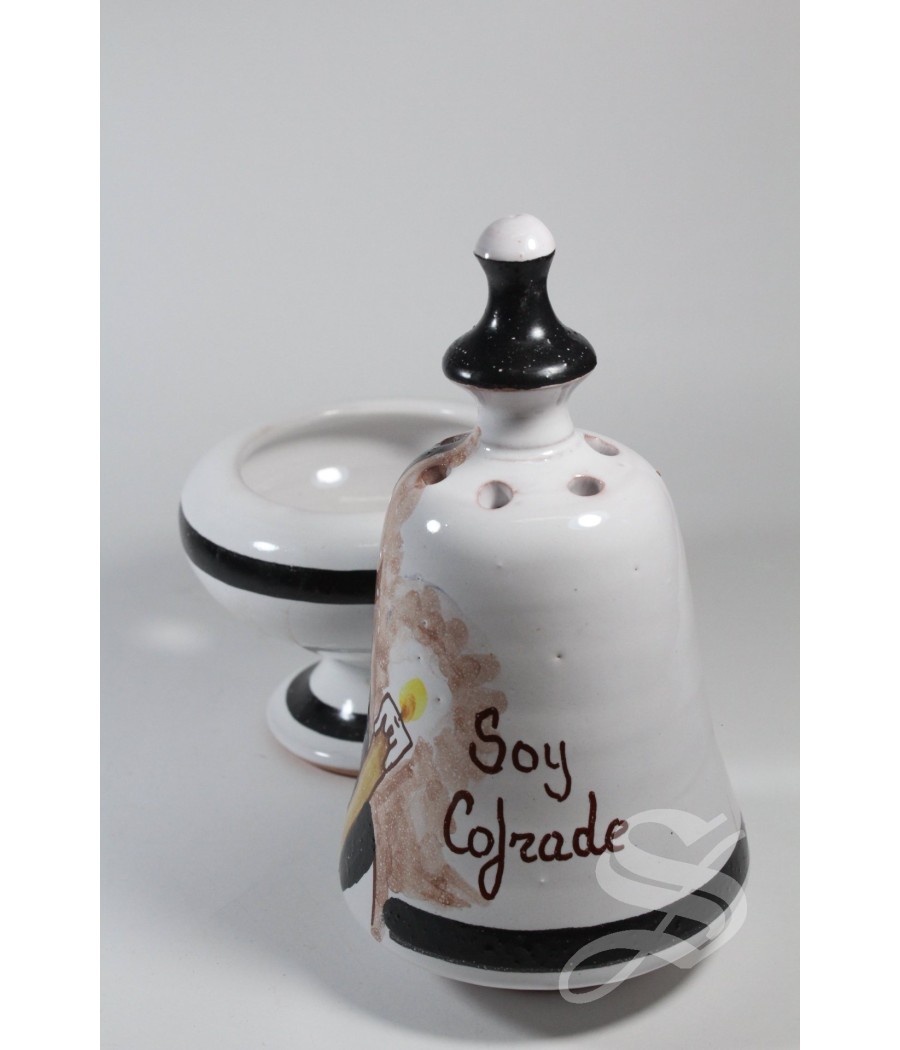 INCENSARIO CAMPANA COFRADE NEGRO ESMALTADO 20 CM.
