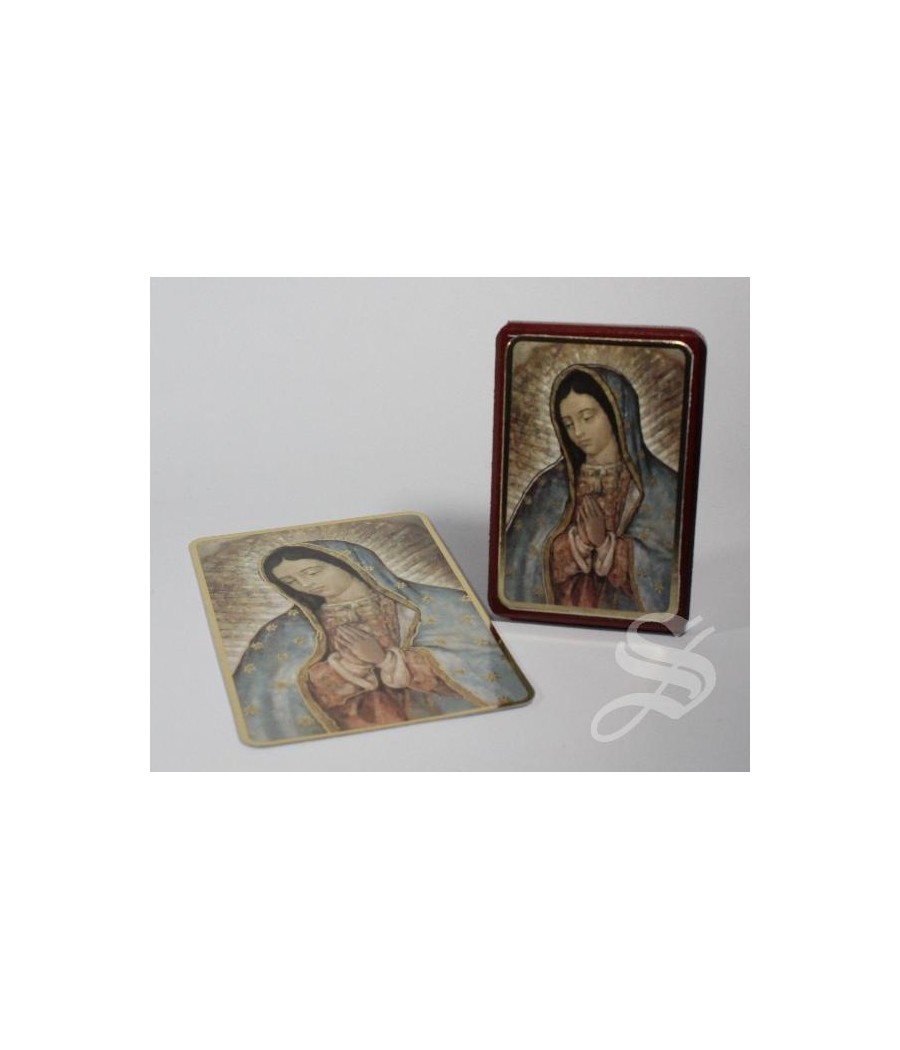 CUADRITO VIRGEN DEL GUADALUPE 5 X 8 EN BLISTER CON ESTAMPA