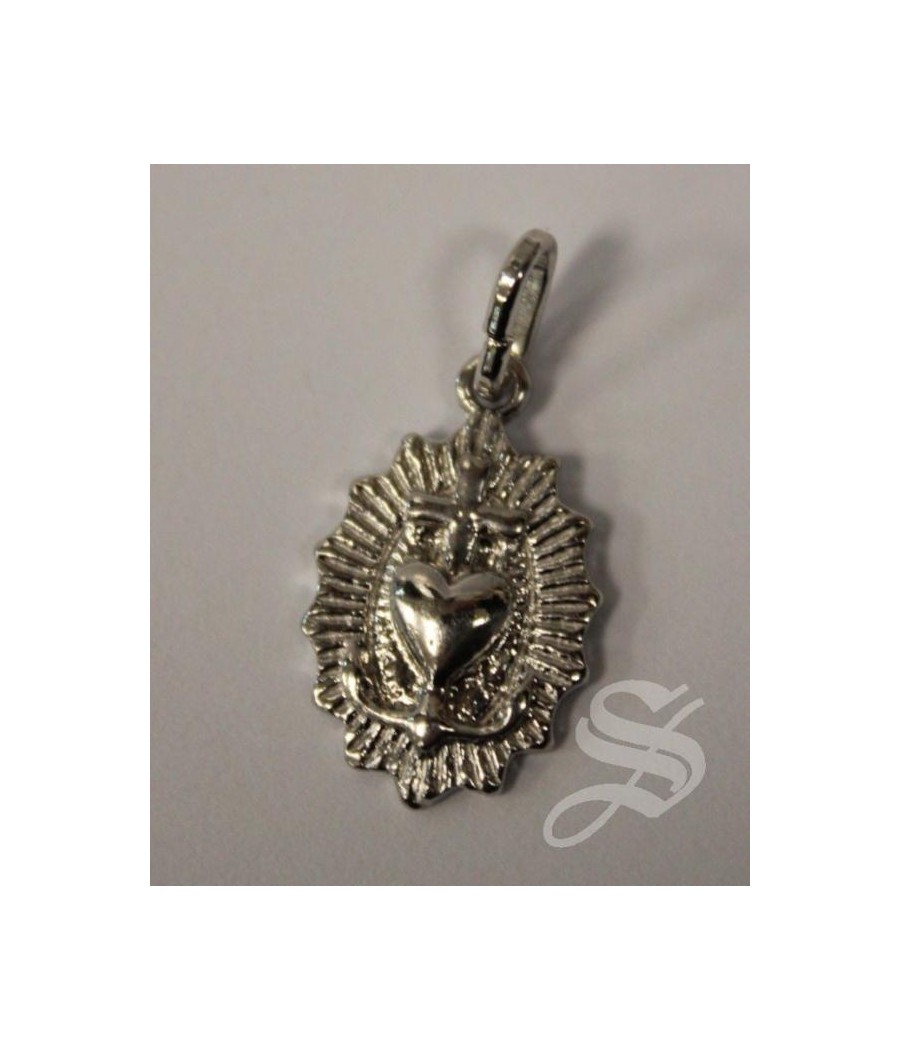 DETENTE CORAZON DE JESUS PLATA 18 X 12 MM.