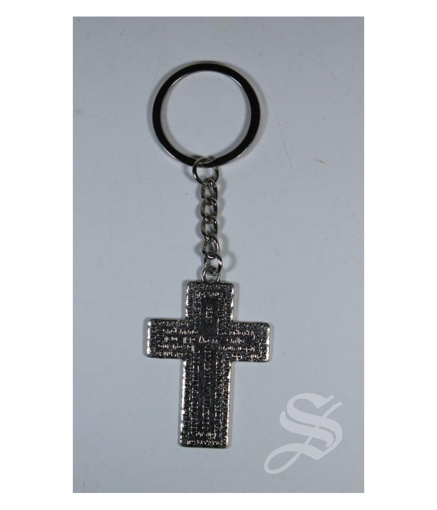 LLAVERO CRUZ PADRE NUESTRO 45 MM. METAL