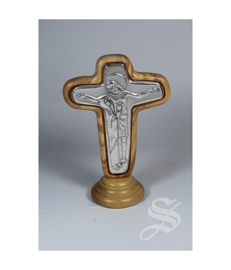 CRUZ DE LA UNIDAD 9 X 6,5 CM. MADERA OLIVO Y METAL