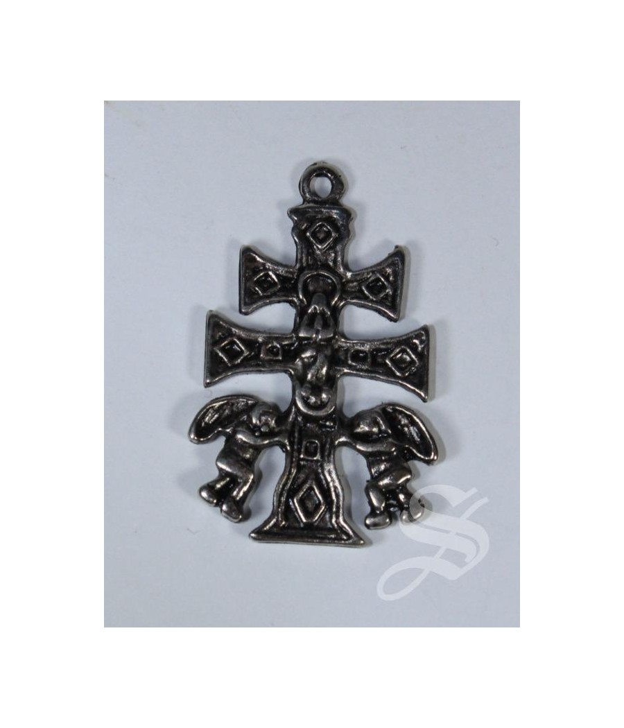 CRUZ CARAVACA 3 CM. BRONCE ESMALTADO