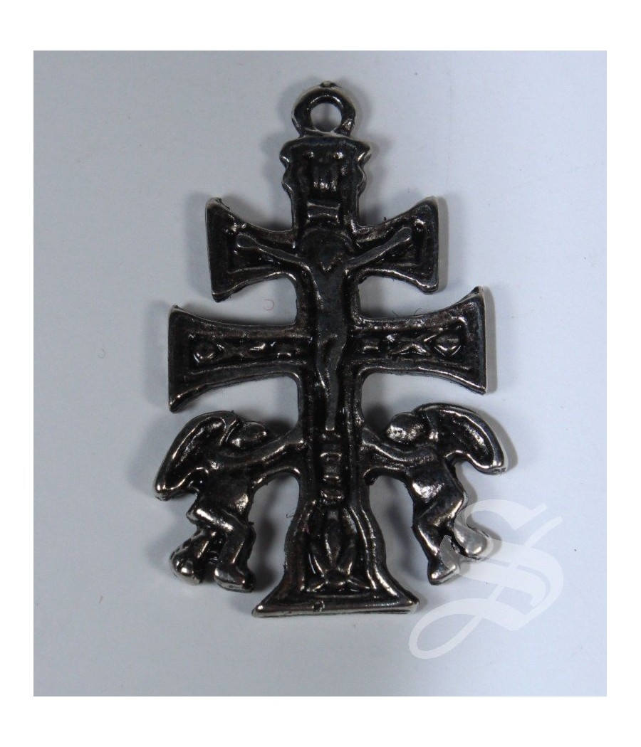 CRUZ CARAVACA 3 CM. BRONCE ESMALTADO