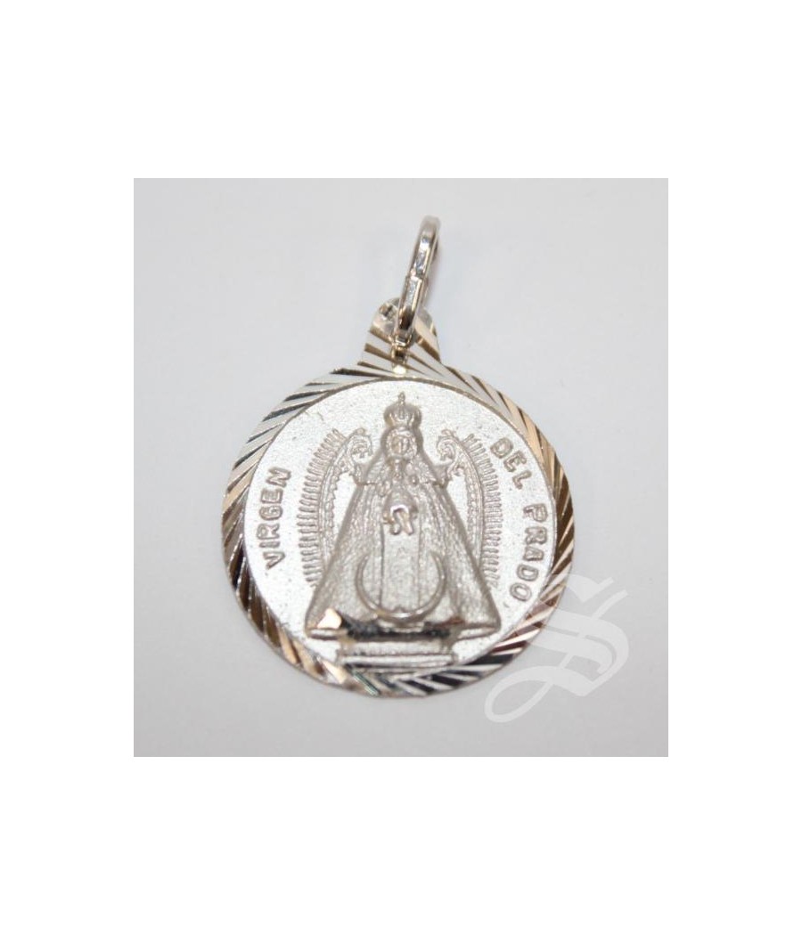 MEDALLA PLATA VIRGEN DEL PRADO 20 MM. LISA