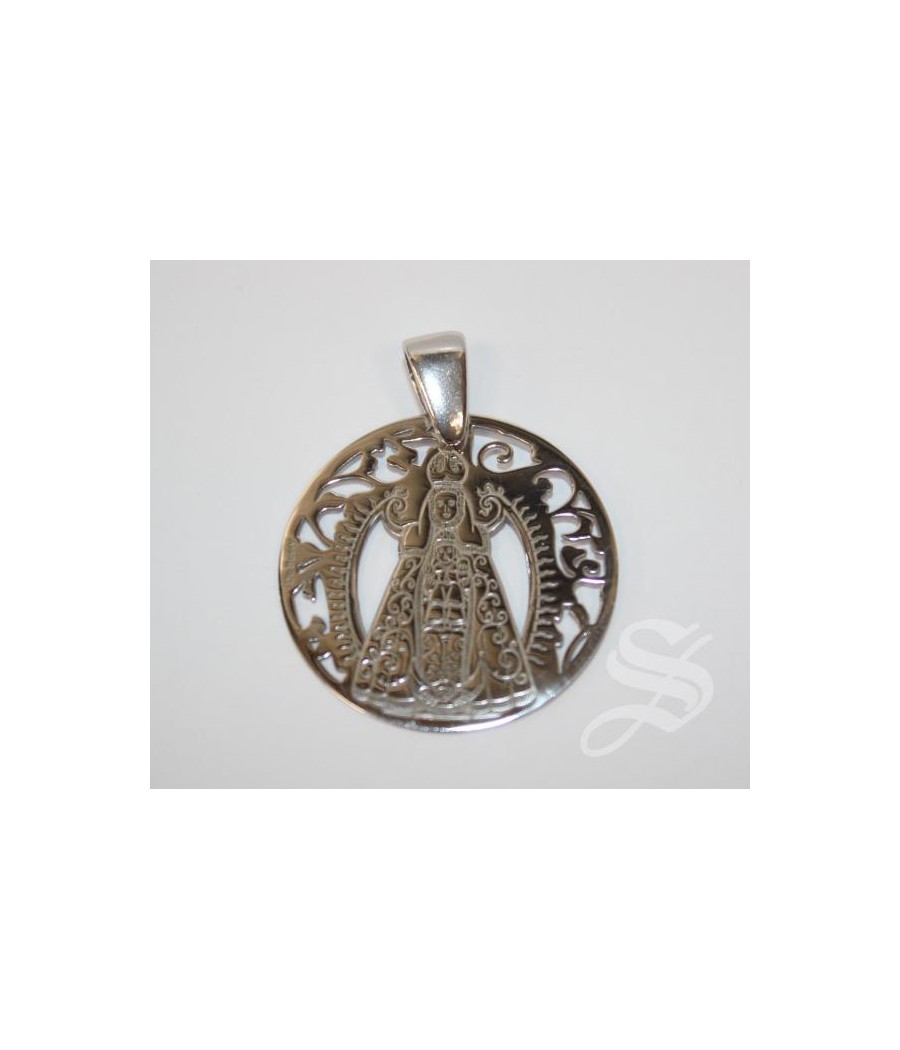 MEDALLA VIRGEN DEL PRADO 25 MM. PLATA GRABADO LASER
