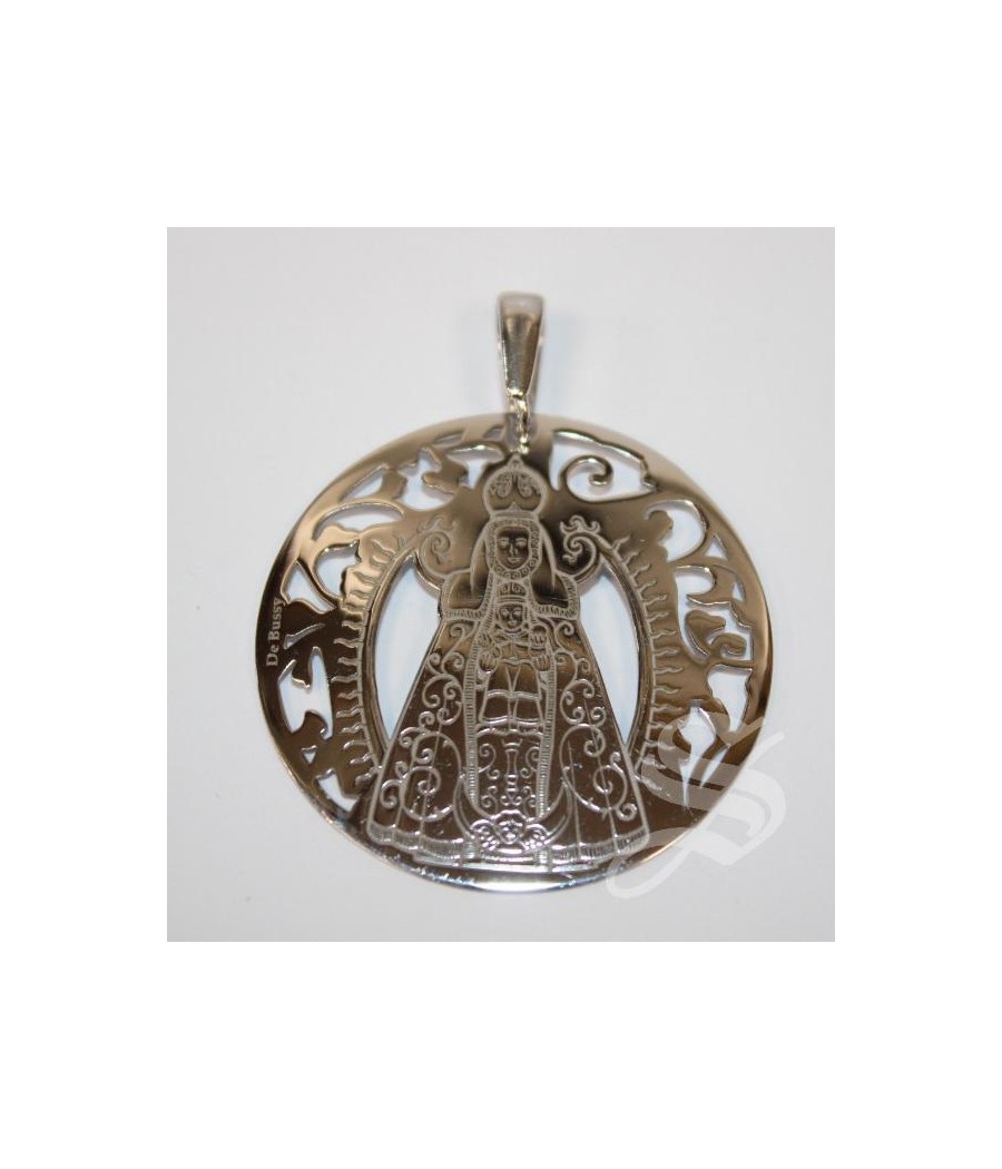 MEDALLA VIRGEN DEL PRADO 35 MM. PLATA GRABADO LASER
