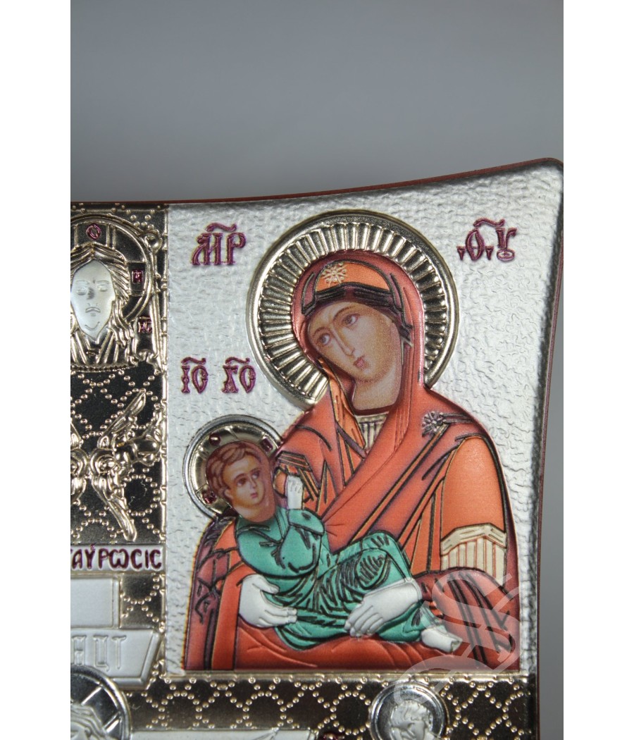 ICONO GRIEGO CRISTO CON IMAGENES 20.6 X 25.5 CM.