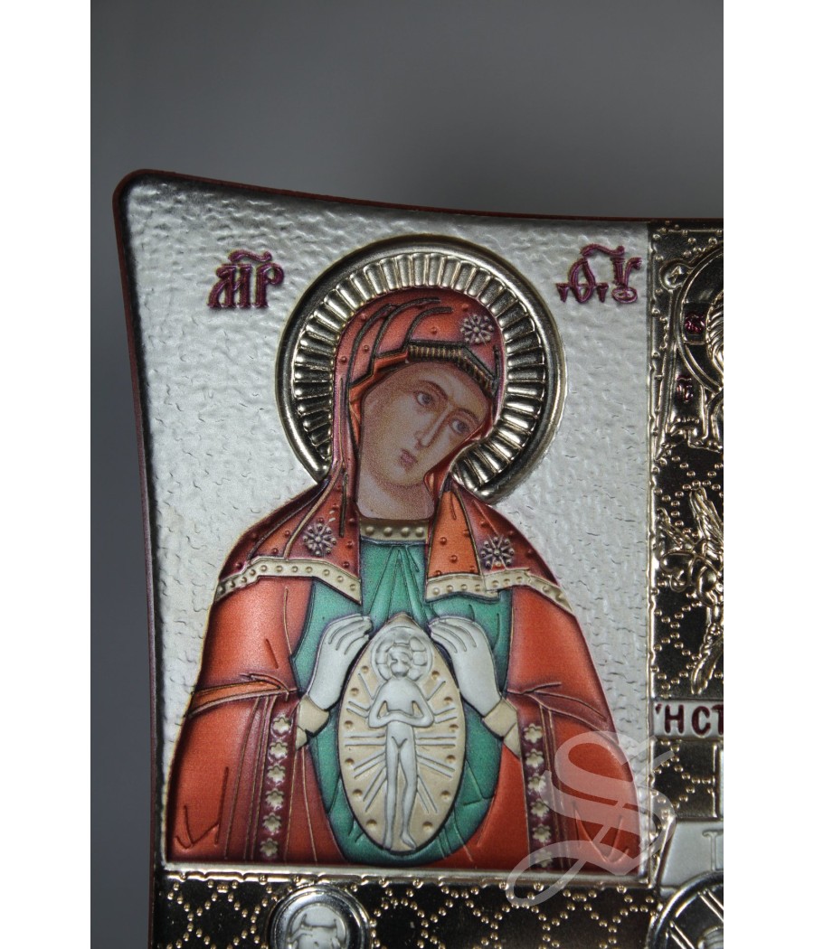 ICONO GRIEGO CRISTO CON IMAGENES 20.6 X 25.5 CM.