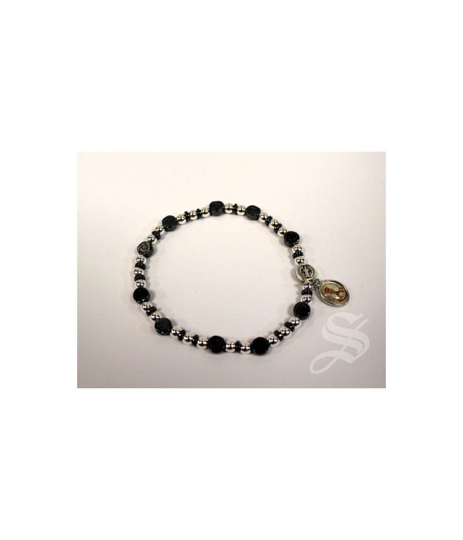 PULSERA SAN BENITO HEMATITE PLATEADO 6MM