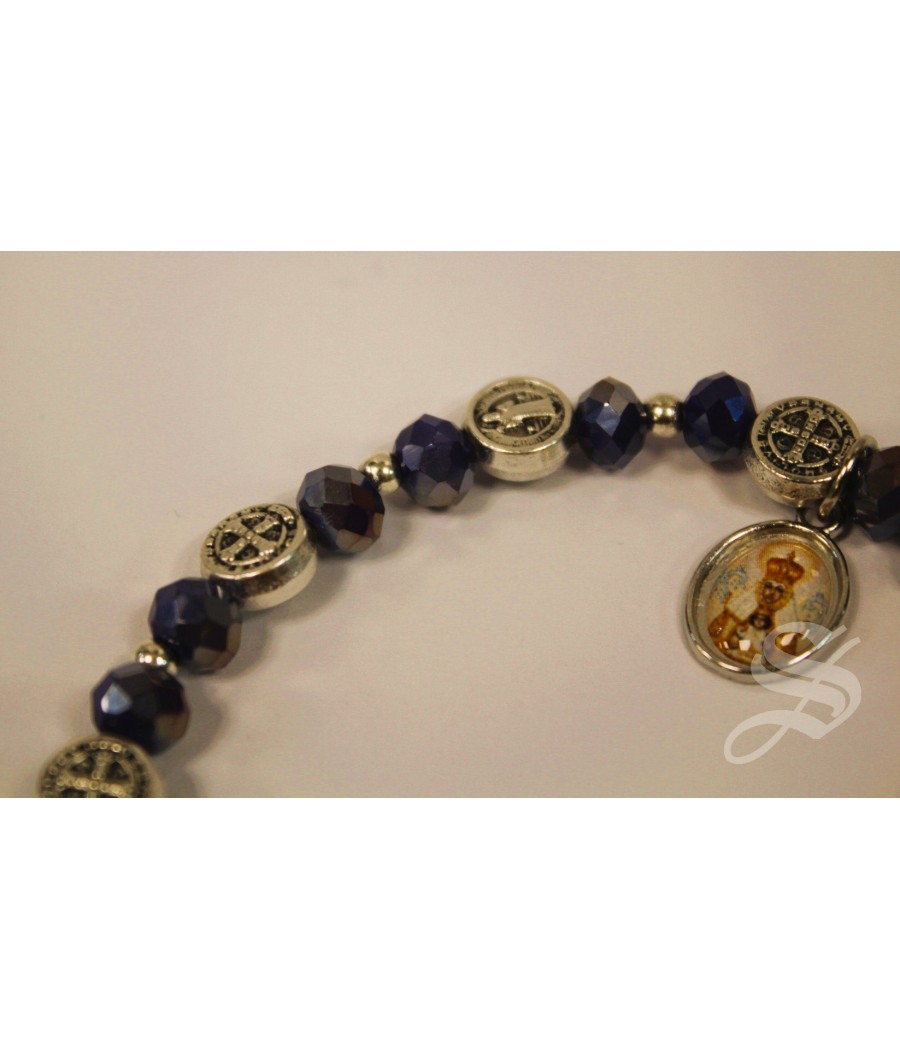 PULSERA SAN BENITO CRISTAL AZUL. 6MM