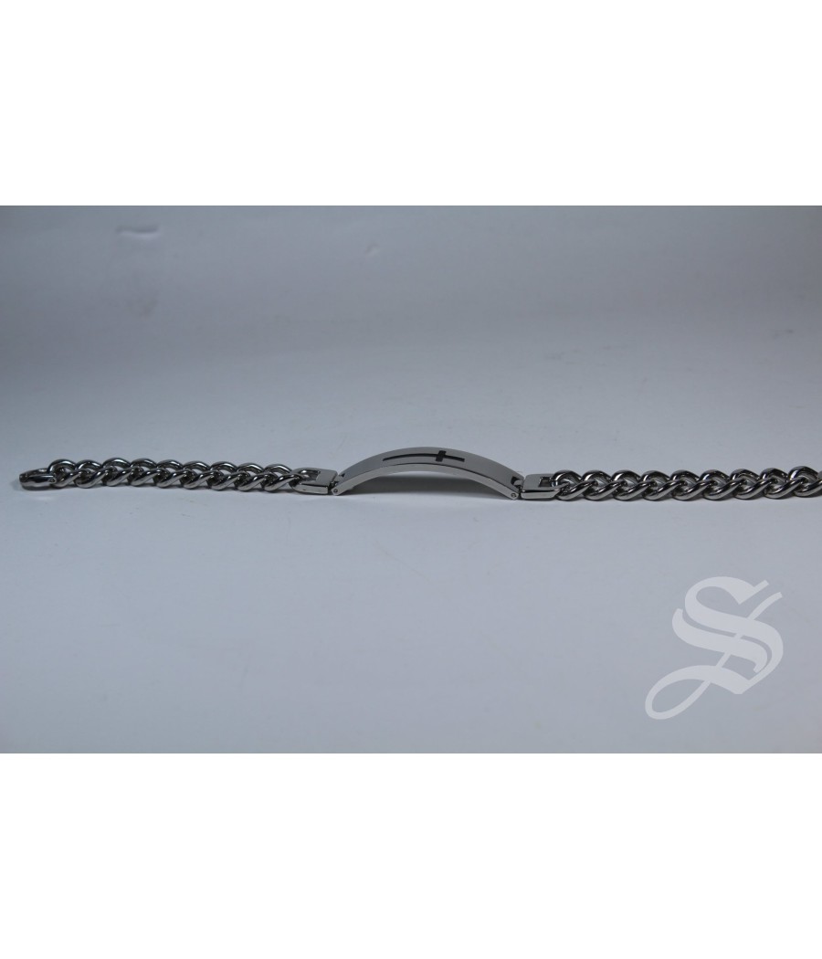 PULSERA ESCLAVA CON CRUZ CADENA GRUESA