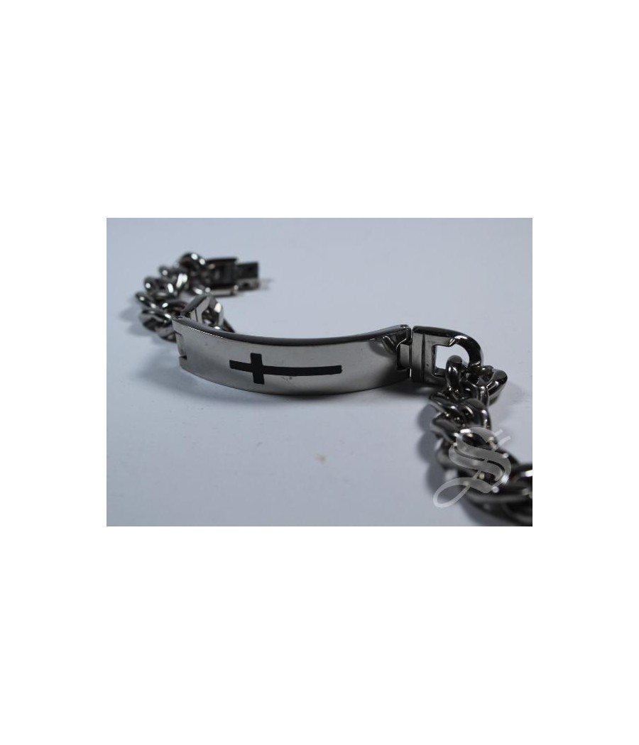 PULSERA ESCLAVA CON CRUZ CADENA GRUESA