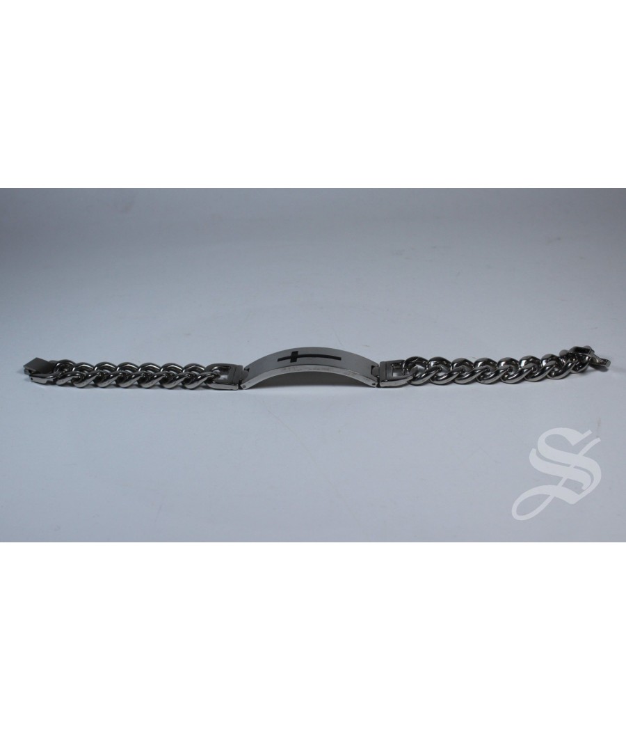 PULSERA ESCLAVA CON CRUZ CADENA GRUESA