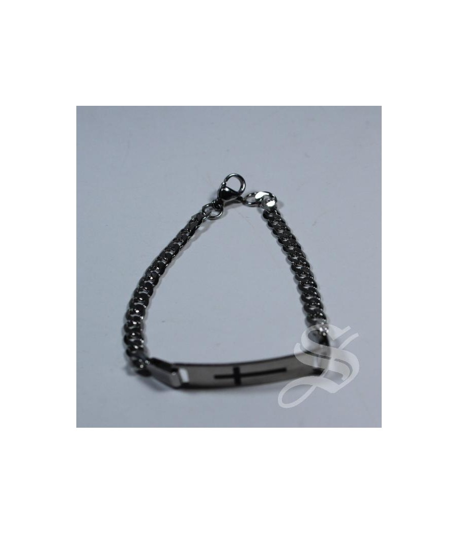 PULSERA ESCLAVA CON CRUZ CADENA FINA