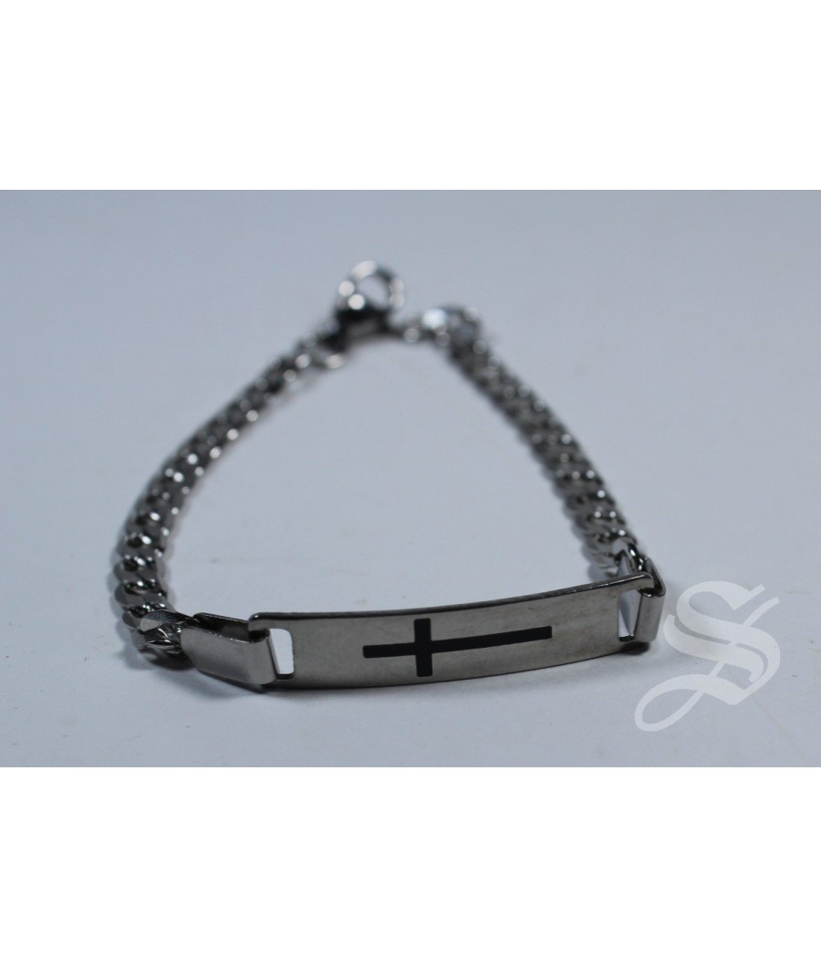 PULSERA ESCLAVA CON CRUZ CADENA FINA