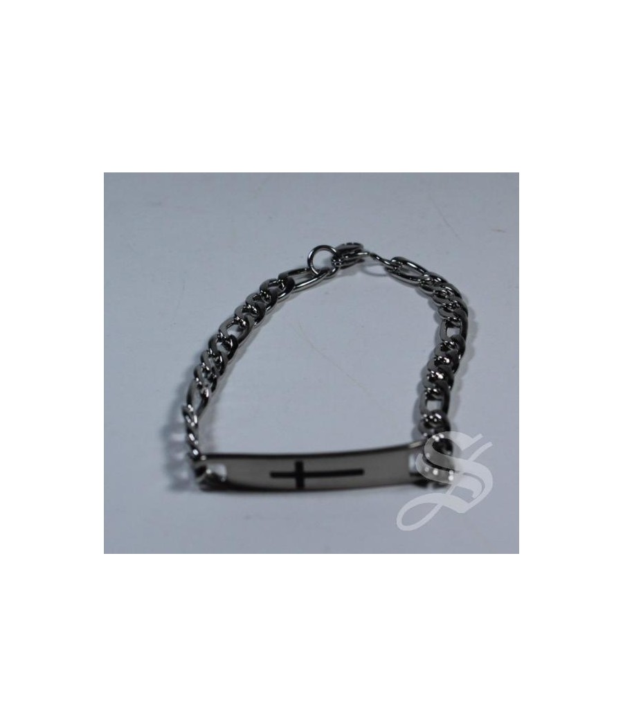 PULSERA ESCLAVA CON CRUZ CADENA FINA