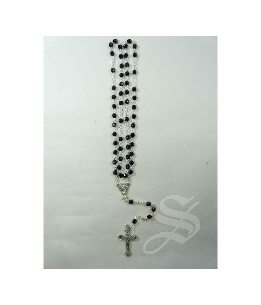 ROSARIO CRISTAL NEGRO 5 MM. VIRGEN DEL PRADO