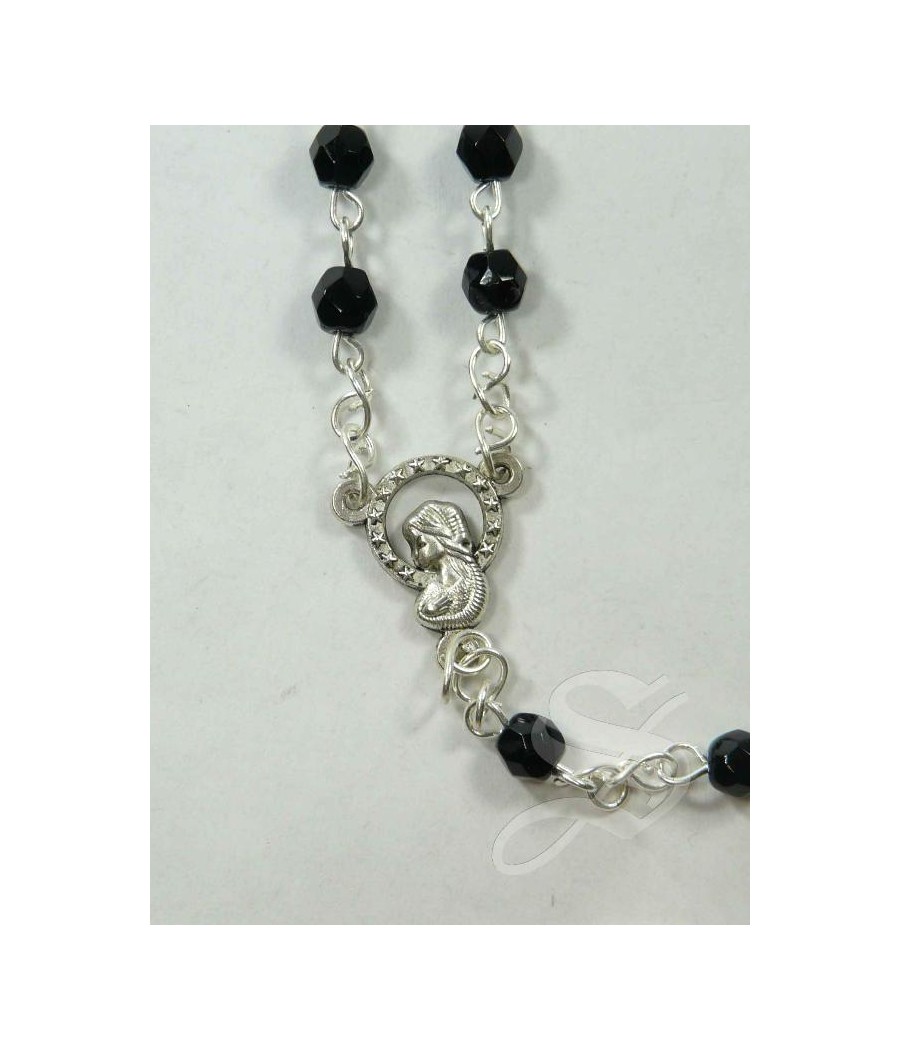 ROSARIO CRISTAL NEGRO 5 MM. VIRGEN DEL PRADO