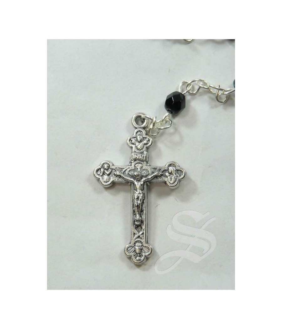 ROSARIO CRISTAL NEGRO 5 MM. VIRGEN DEL PRADO