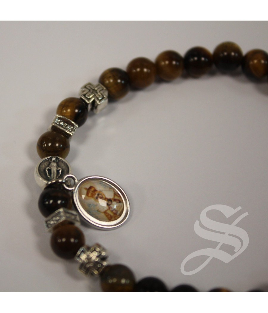 PULSERA MILAGROSA PIEDRA OJO DE TIGRE. 6MM