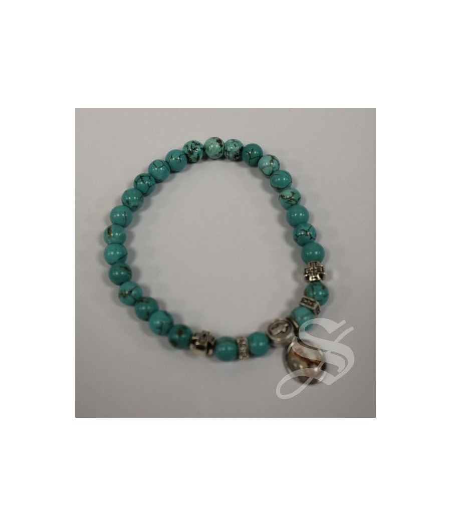 PULSERA SAN BENITO PIEDRA TURQUESA. 6MM