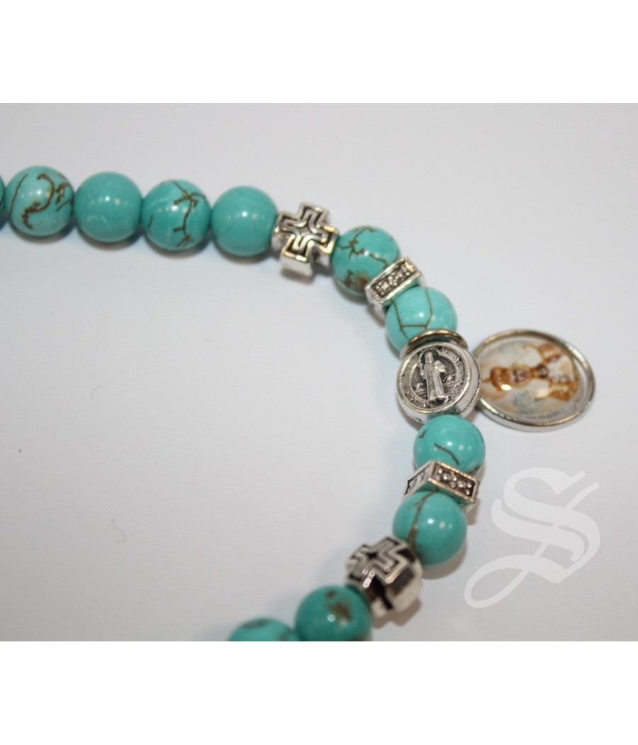 PULSERA SAN BENITO PIEDRA TURQUESA. 6MM