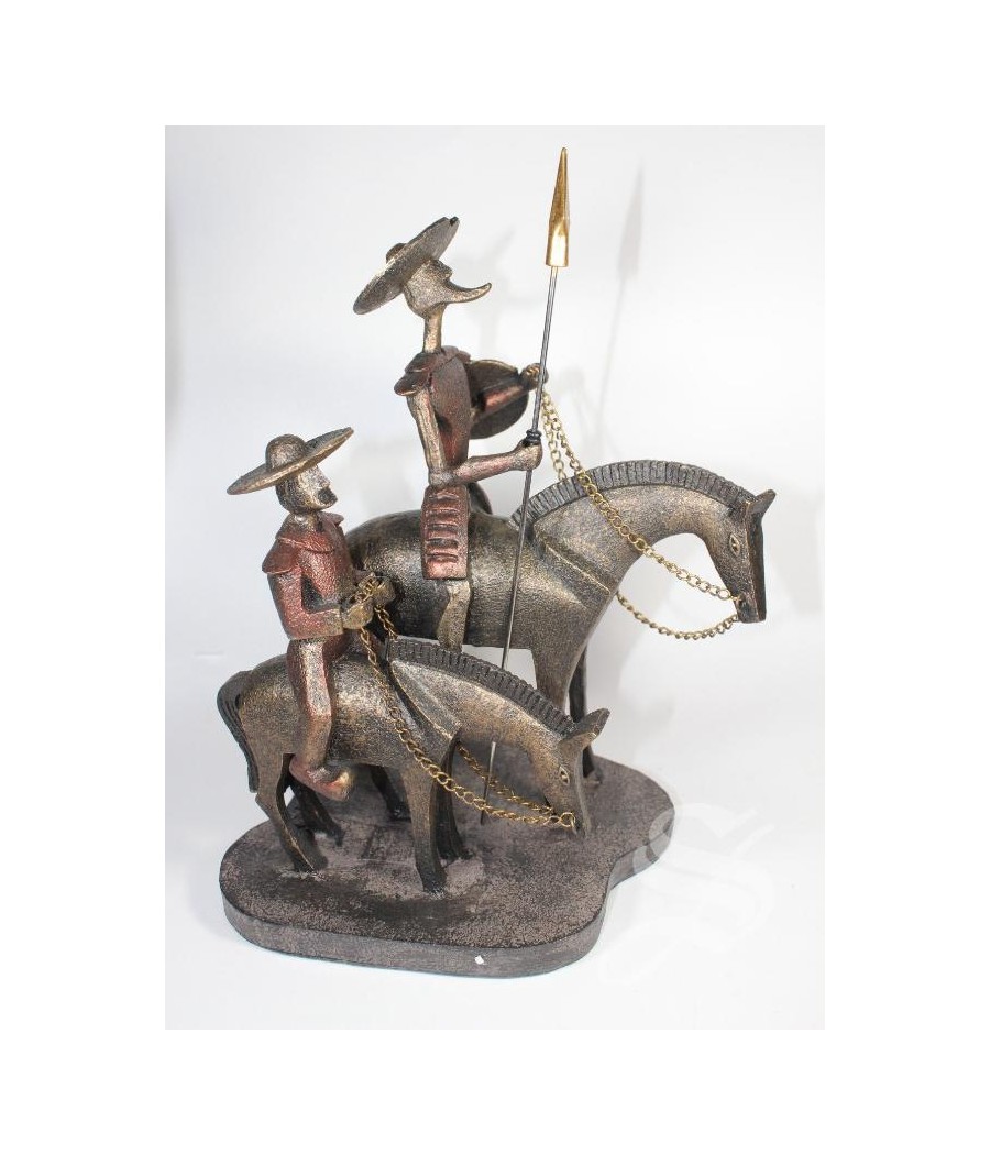 FIGURA QUIJOTE Y SANCHO RESINA 23 * 20.5 * 15