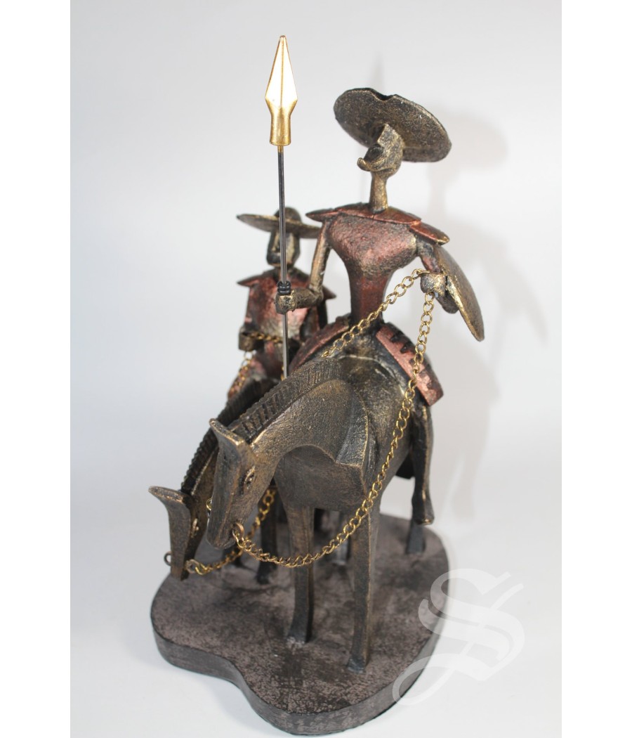 FIGURA QUIJOTE Y SANCHO RESINA 23 * 20.5 * 15