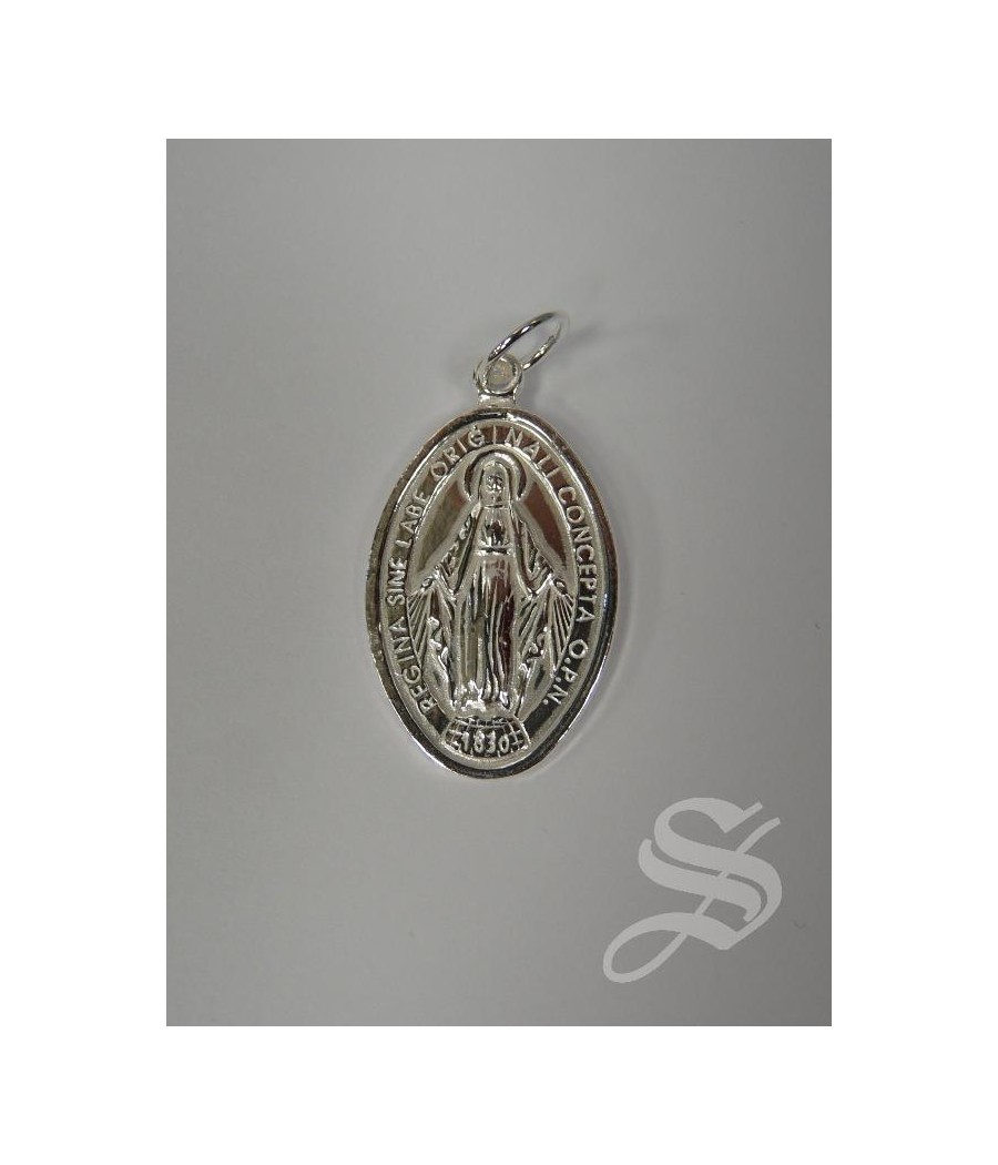 MEDALLA MILAGROSA 33  X 19 MM. PLATA 925