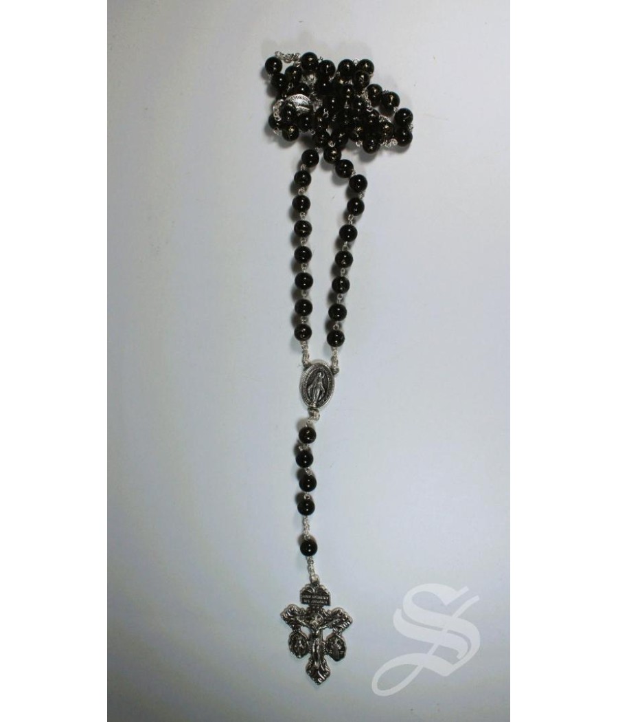 ROSARIO PROTECCION ESPIRITUAL 8 MM. NEGRO