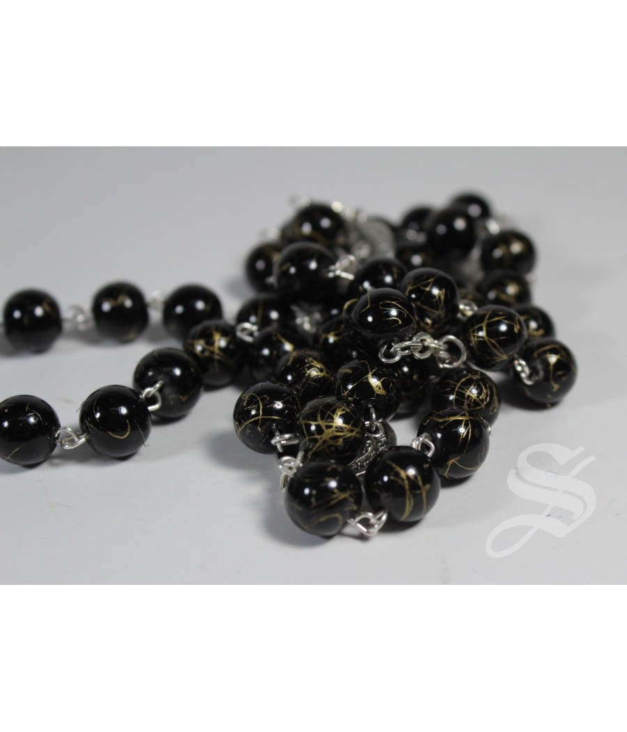 ROSARIO PROTECCION ESPIRITUAL 8 MM. NEGRO