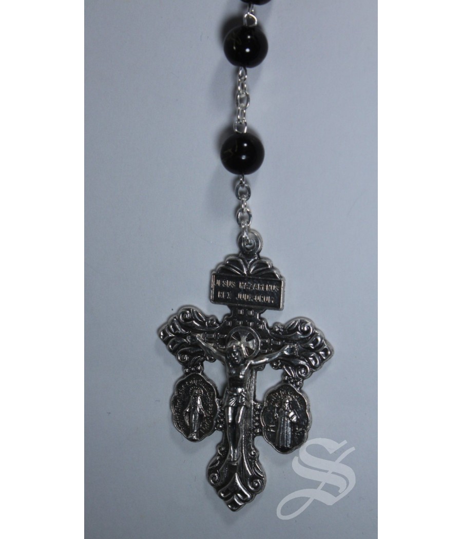 ROSARIO PROTECCION ESPIRITUAL 8 MM. NEGRO
