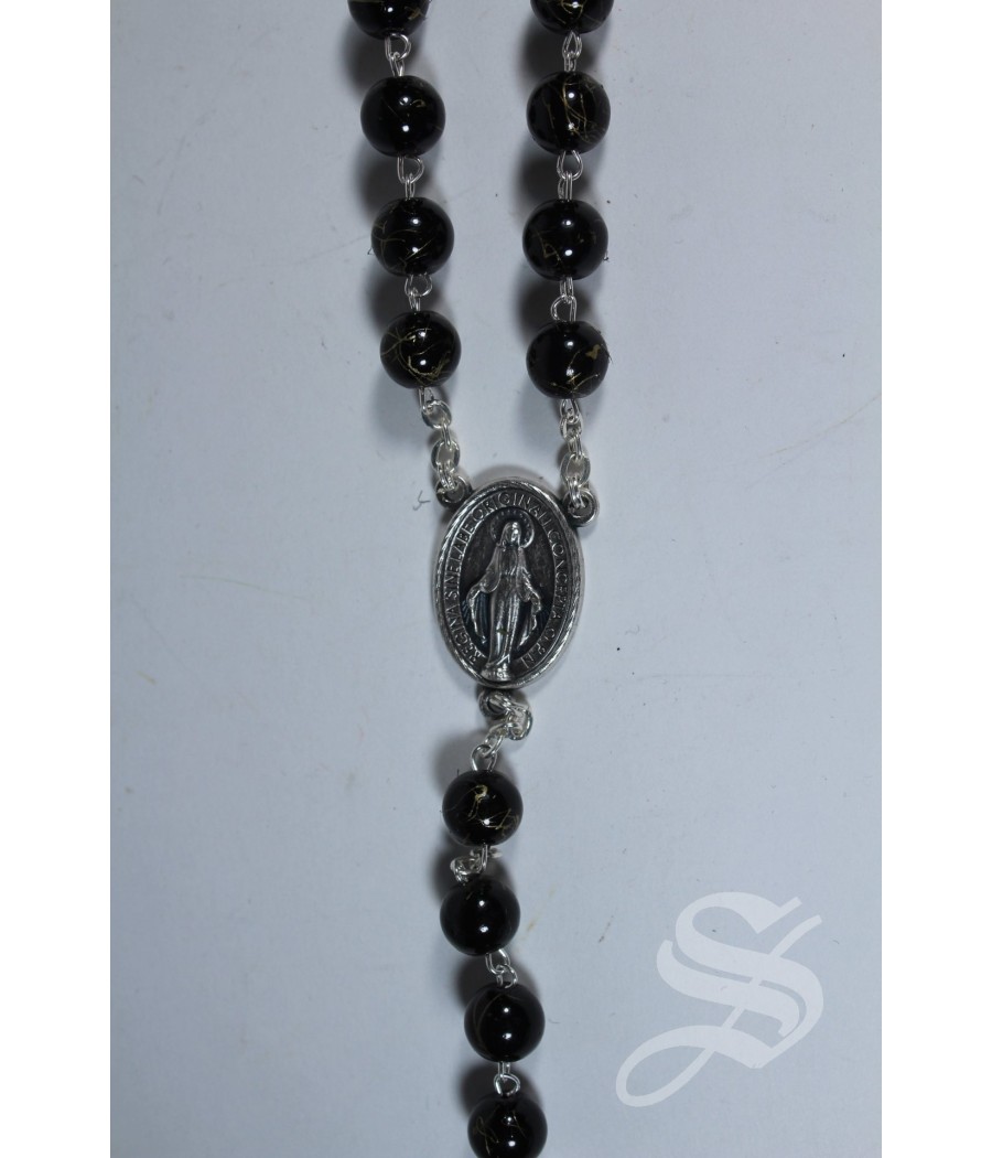 ROSARIO PROTECCION ESPIRITUAL 8 MM. NEGRO