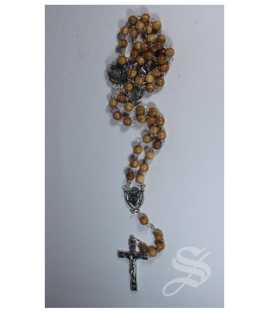 ROSARIO CORAZON DE JESUS MADERA OLIVO Ø 6 MM