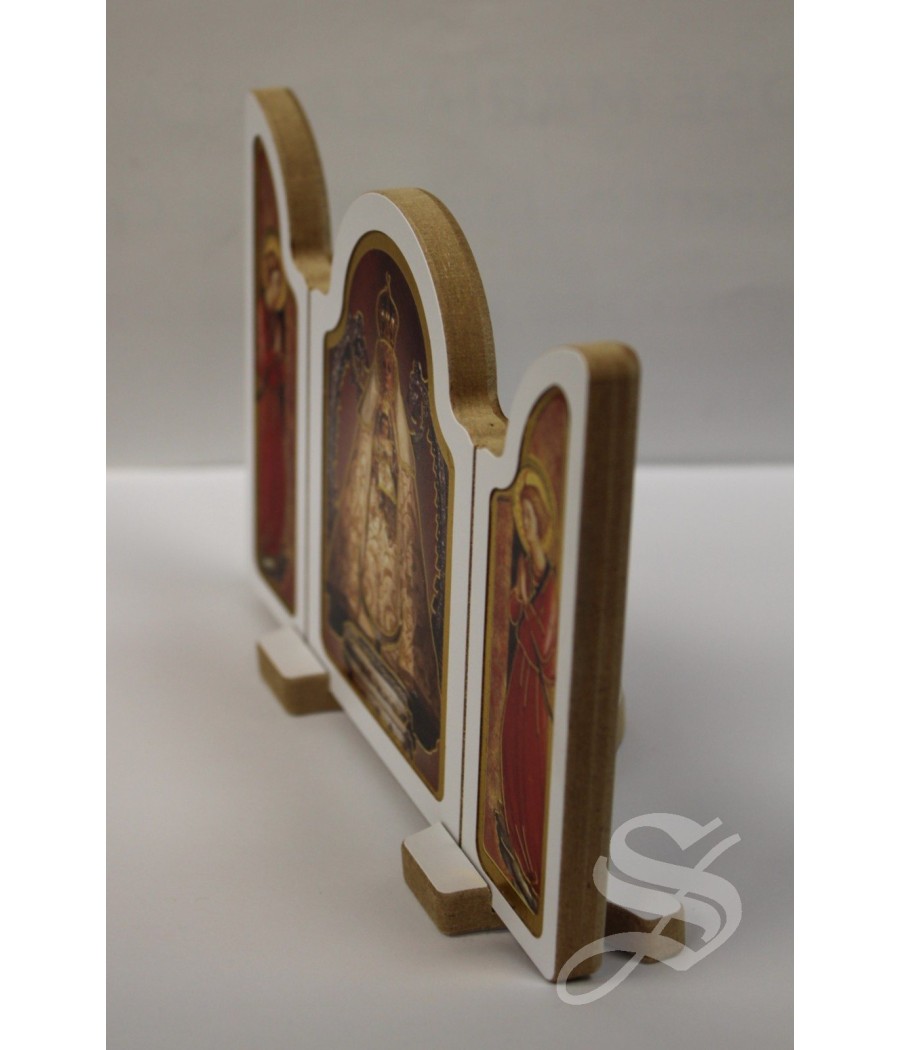 TRIPTICO CAPILLA BLANCO VIRGEN DEL PRADO 14 * 10 CON REPIE