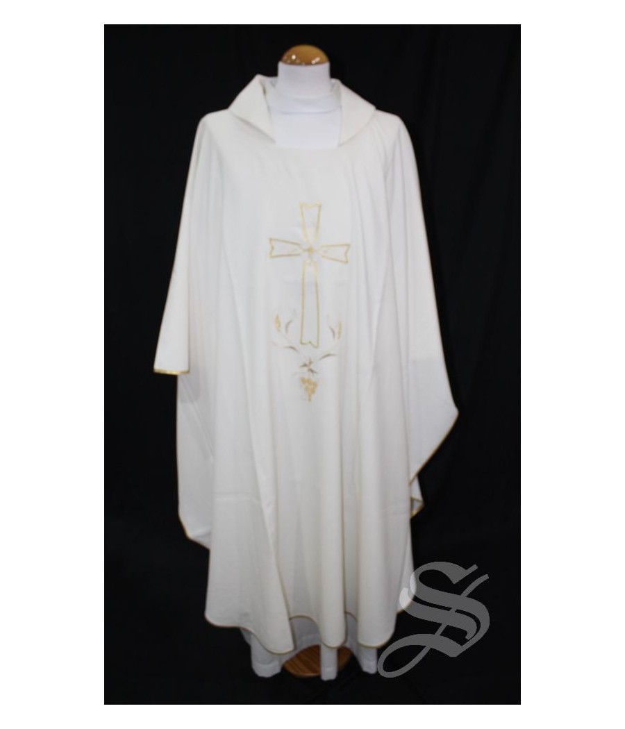 CASULLA BLANCO 100% POLIESTER LIGERO ART. PLB
