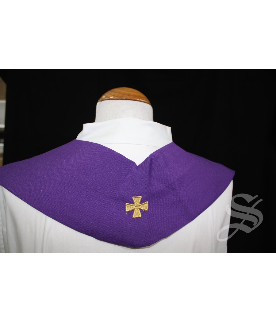 ESTOLA 824 MORADA CRUZ RAYOS DORADA
