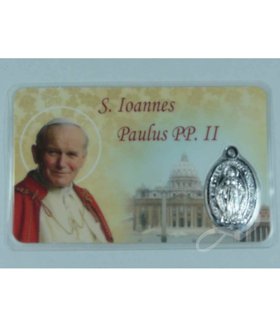 ESTAMPA SAN JUAN PABLO II CON MEDALLA