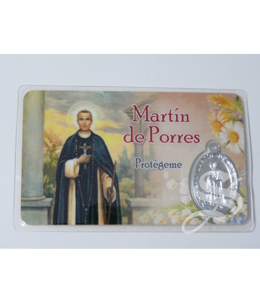 ESTAMPA SAN MARTIN DE PORRES CON MEDALLA