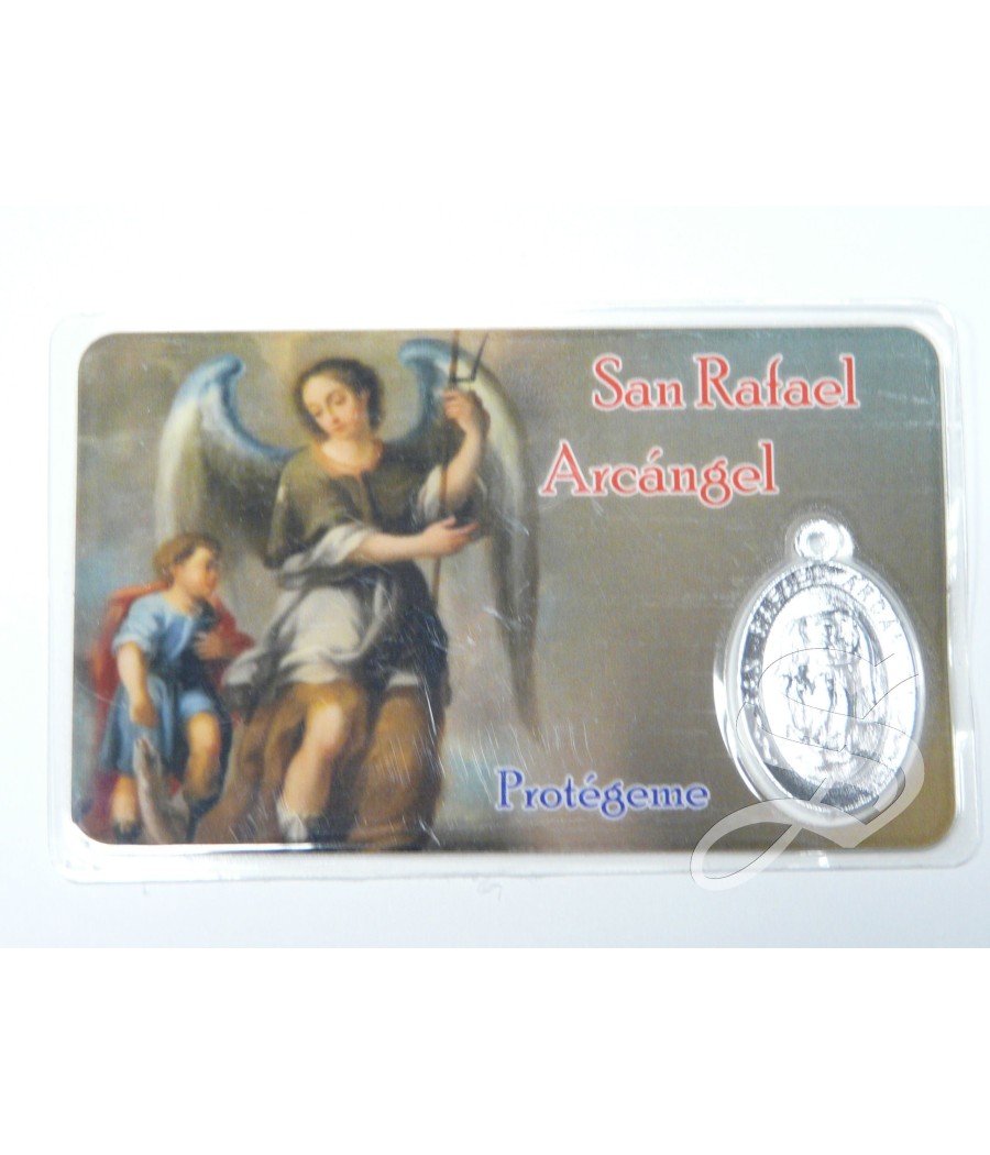 ESTAMPA SAN RAFAEL ARCANGEL CON MEDALLA