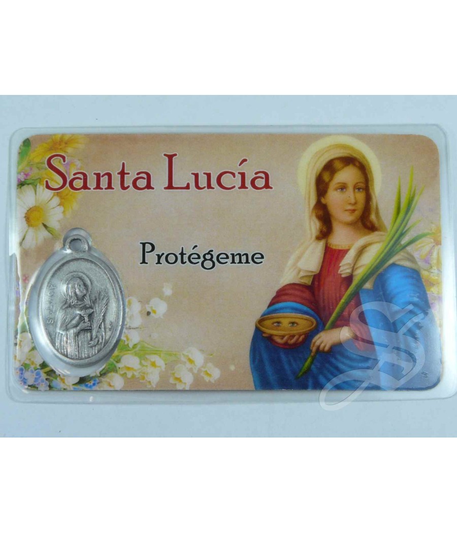ESTAMPA SANTA LUCIA CON MEDALLA
