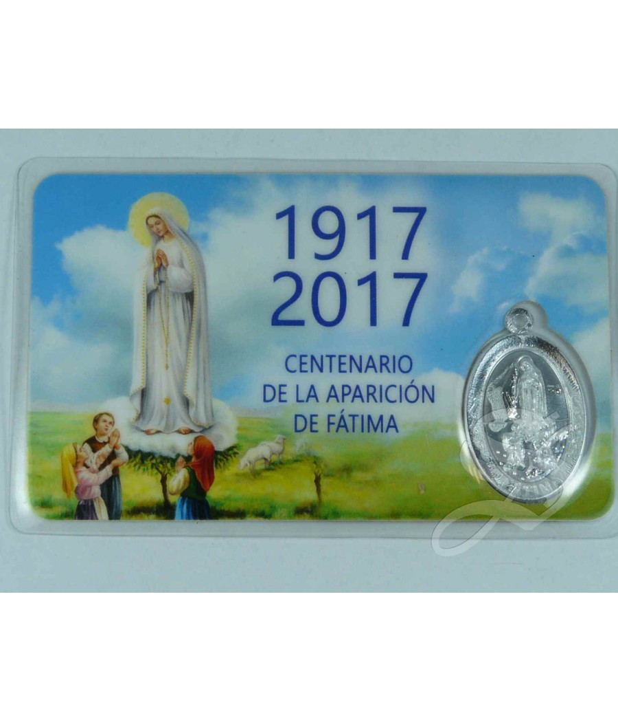 ESTAMPA VIRGEN DE FATIMA CON MEDALLA