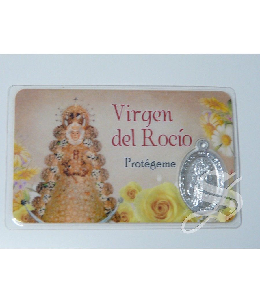 ESTAMPA VIRGEN DEL ROCIO CON MEDALLA